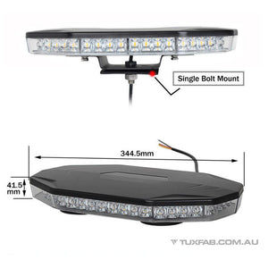 TUXFAB LOW PROFILE LED WARNING LIGHT BEACON-CLEAR CASING, AMBER STROBE