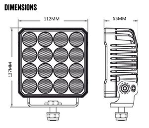 ROADVISION LED Work Light Square Flood Beam 10-30V