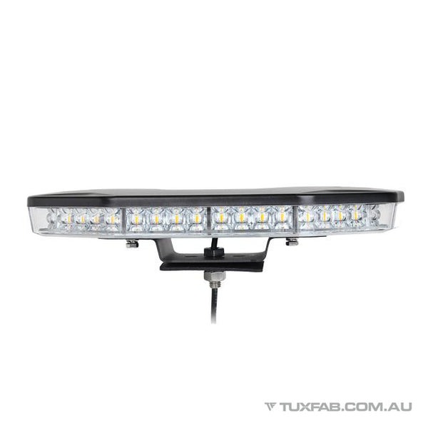 TUXFAB LOW PROFILE LED WARNING LIGHT BEACON-CLEAR CASING, AMBER STROBE